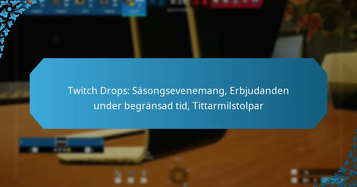 Twitch Drops: Säsongsevenemang, Erbjudanden under begränsad tid, Tittarmilstolpar