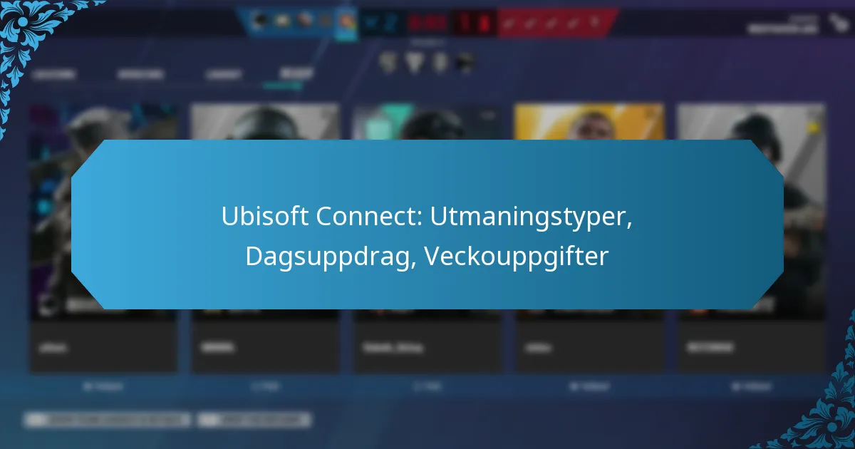 Ubisoft Connect: Utmaningstyper, Dagsuppdrag, Veckouppgifter