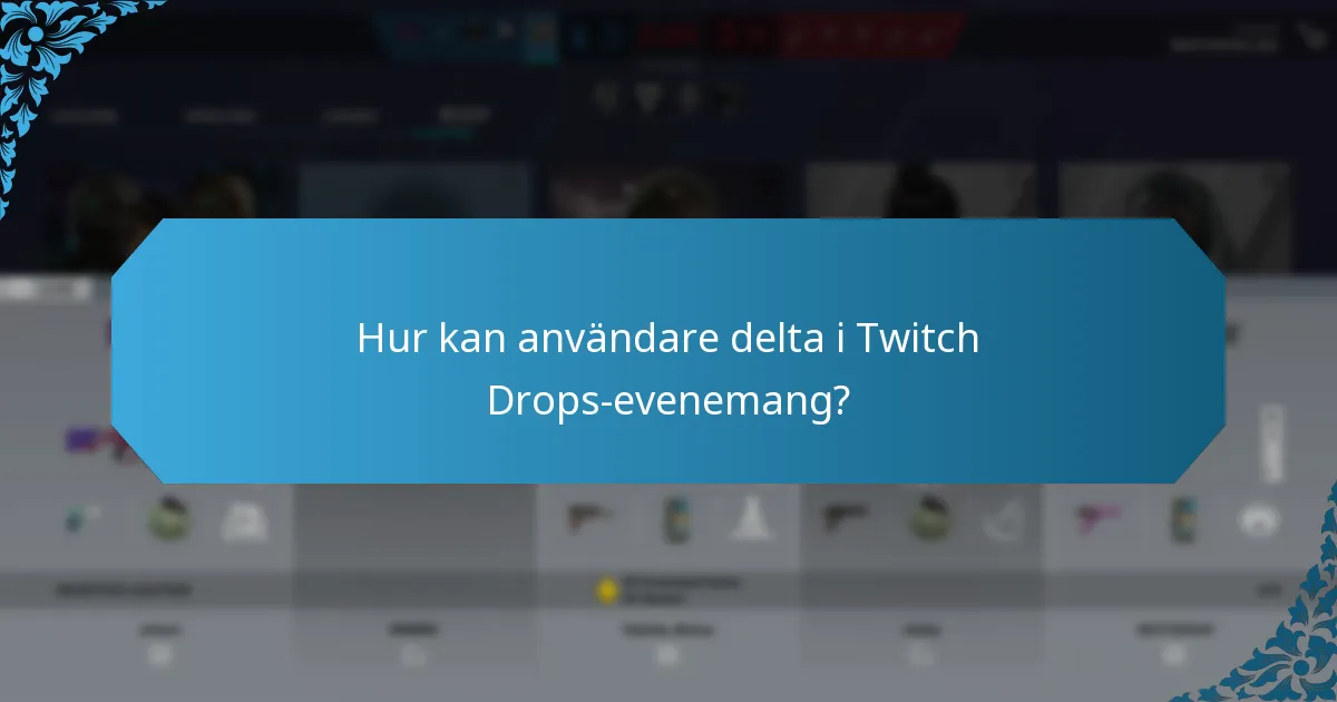 Hur kan användare delta i Twitch Drops-evenemang?