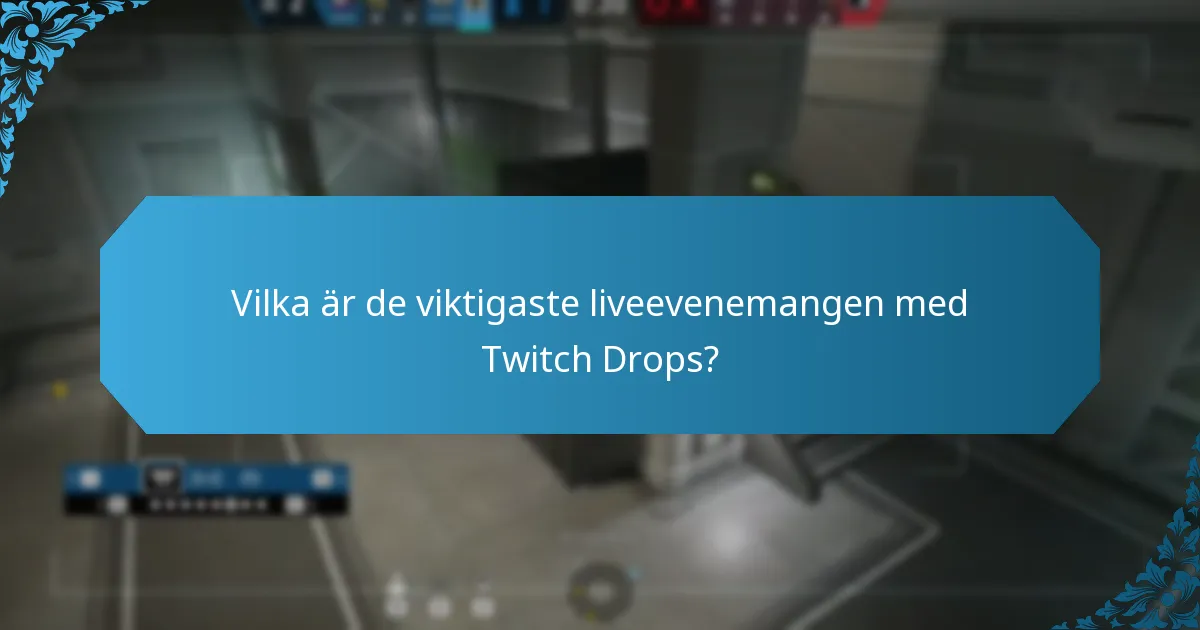 Vilka är de viktigaste liveevenemangen med Twitch Drops?