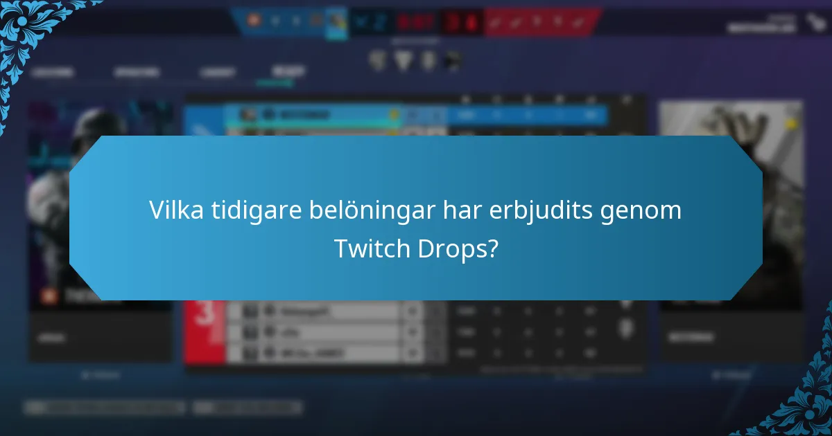 Vilka tidigare belöningar har erbjudits genom Twitch Drops?